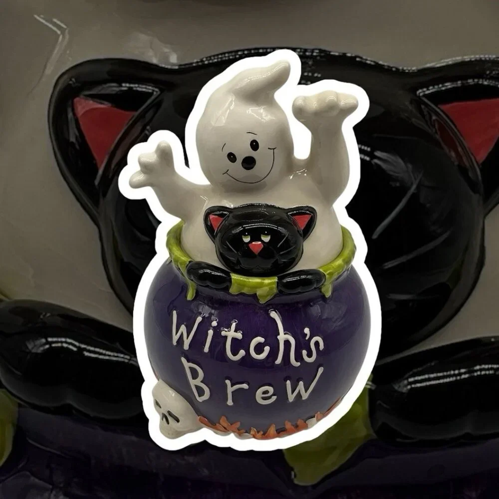 David's Cookies Vintage Halloween Witch's Brew Cookie Jar Kitchen Collectible